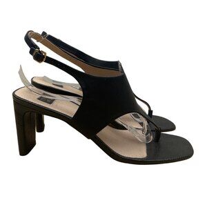 Louise Et Cie Black Leather Block Heel Lalo Slingback Sandals Size 9M